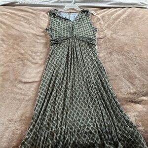 Croft & Barrow Green Geometric Maxi Dress